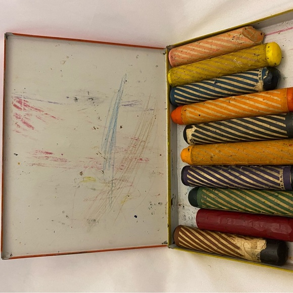 Vintage Popeye Tin Crayon Case with Chubby Chunky Crayons King  American Crayon - Picture 7 of 15